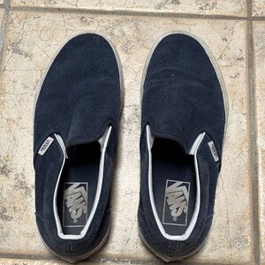Vans Blue Slip-On Sneakers with Canvas Upper